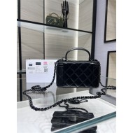 Chanel VANITY WITH CHAIN AP2199 Lambskin Gold-Tone Metal Black High