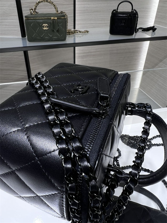 Chanel VANITY WITH CHAIN AP2199 Lambskin Gold-Tone Metal Black High