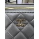 Chanel VANITY WITH CHAIN AP2199 Lambskin Gold-Tone Metal Grey High