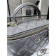 Chanel VANITY WITH CHAIN AP2199 Lambskin Gold-Tone Metal Grey High