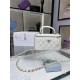 Chanel VANITY WITH CHAIN AP2199 Lambskin Gold-Tone Metal White High