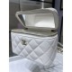 Chanel VANITY WITH CHAIN AP2199 Lambskin Gold-Tone Metal White High