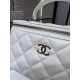 Chanel VANITY WITH CHAIN AP2199 Lambskin Gold-Tone Metal White High