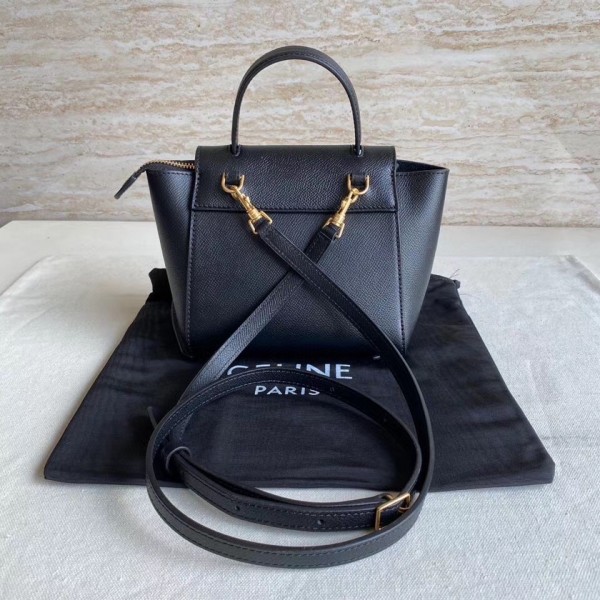 Celine Pico Belt Bag In Black Grained Calfskin High