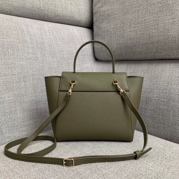 Celine Nano Belt Bag In Army Green Grained Calfskin High