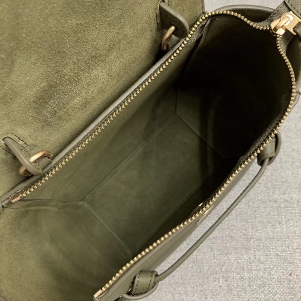 Celine Nano Belt Bag In Army Green Grained Calfskin High