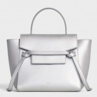 Celine Nano Belt Bag In Silver Lambskin High