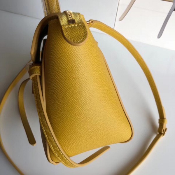 Celine Nano Belt Bag In Ocre Grained Calfskin High