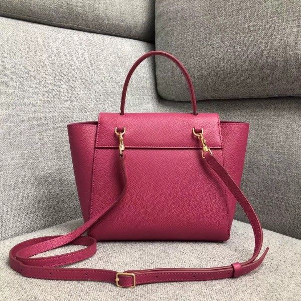 Celine Nano Belt Bag In Raspberry Grained Calfskin High