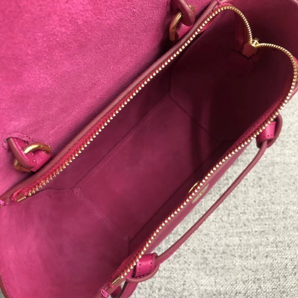 Celine Nano Belt Bag In Raspberry Grained Calfskin High