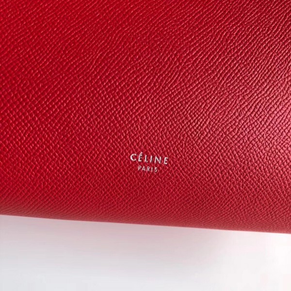 Celine Micro Belt Bag In Red Grained Calfskin High