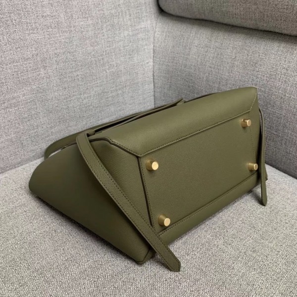 Celine Mini Belt Bag In Army Green Grained Calfskin High