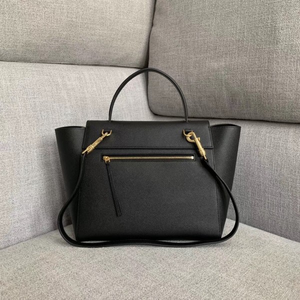 Celine Mini Belt Bag In Black Grained Calfskin High