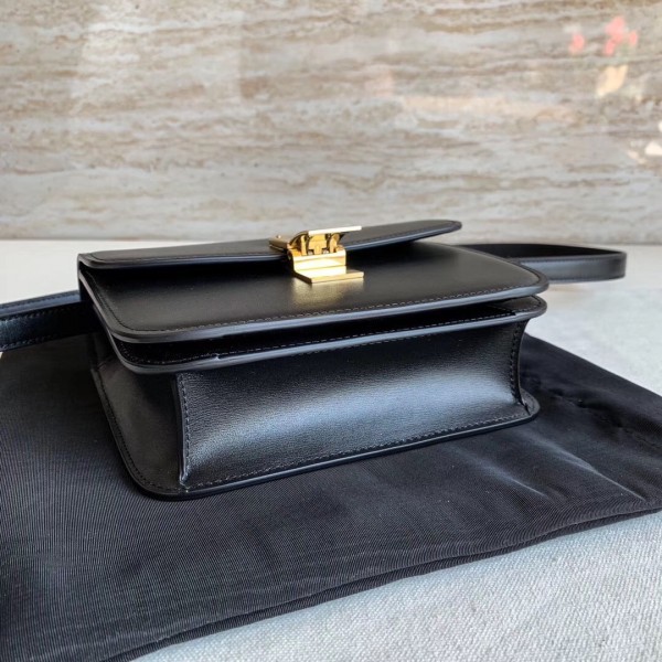 Celine Teen Classic Box Bag In Black Box Calfskin High