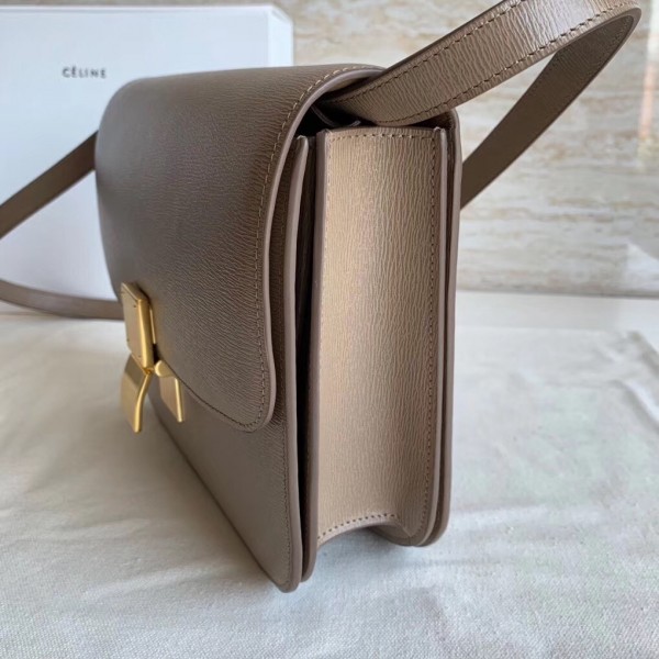 Celine Medium Classic Box Bag In Glazed Nut Liege Calfskin High