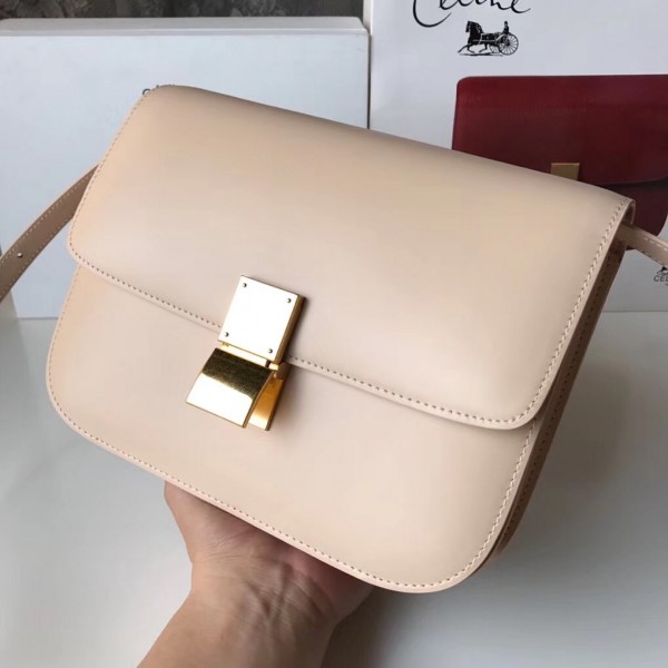 Celine Medium Classic Box Bag In Liene Box Calfskin High