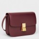 Celine Medium Classic Box Bag In Burgundy Box Calfskin High