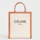 Celine Small Vertical Cabas Bag In Canvas With Logo Print High