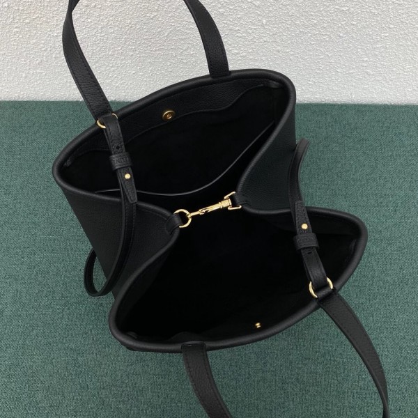 Celine Small Folded Cabas In Black Grained Calfskin High