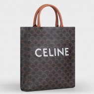 Celine Small Cabas Vertical Bag In Triomphe Canvas High