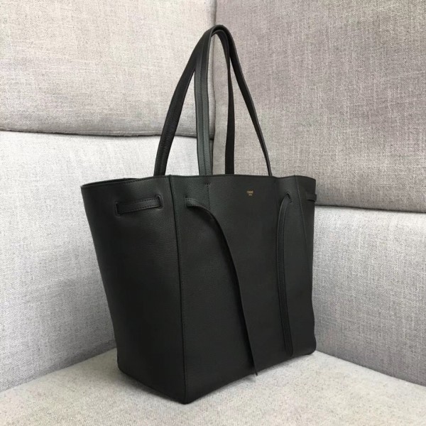 Celine Cabas Phantom Small Bag In Black Calfskin High