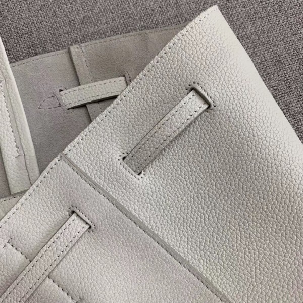 Celine Cabas Phantom Small Bag In White Calfskin High