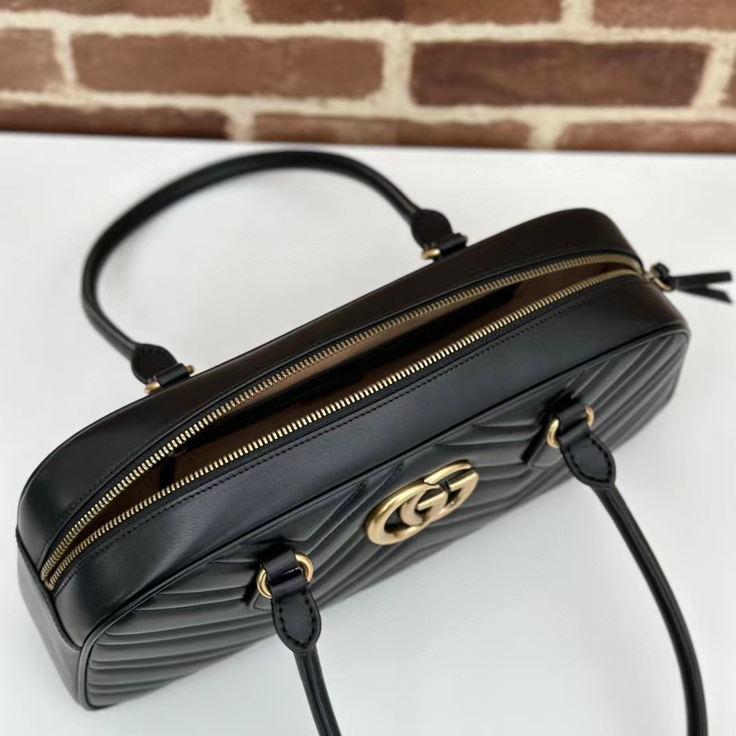 GG Marmont shoulder bag Leather Balck High