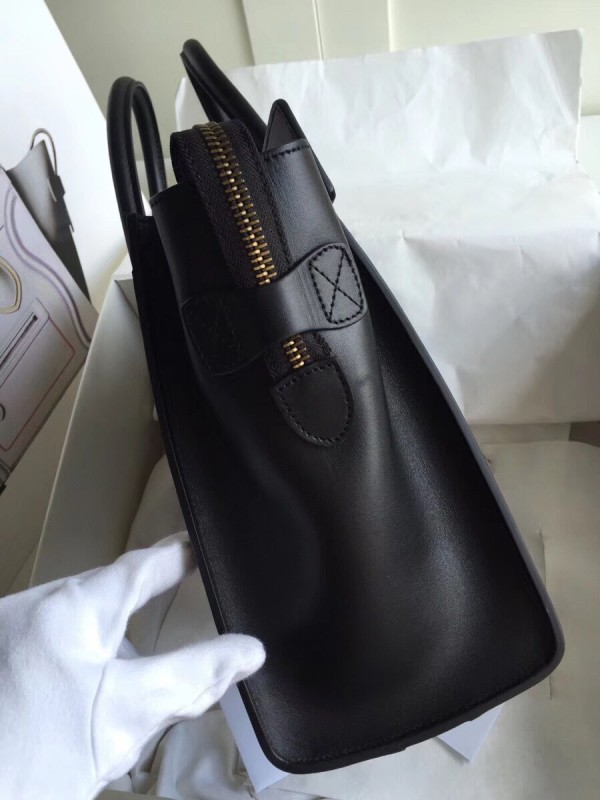 Celine Micro Luggage Bag In Black Smooth Calfskin High