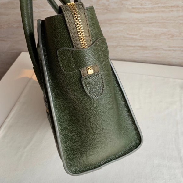 Celine Micro Luggage Bag In Army Green Drummed Calfskin High