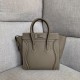 Celine Micro Luggage Bag In Souris Drummed Calfskin High