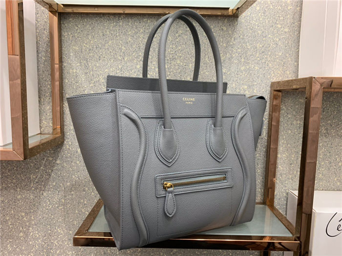 Celine Micro Luggage Bag In Kohl Drummed Calfskin High