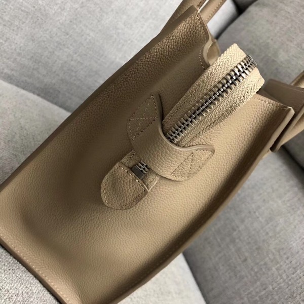 Celine Micro Luggage Bag In Dune Drummed Calfskin High