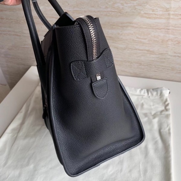 Celine Mini Luggage Bag In Black Drummed Calfskin High