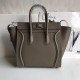 Celine Mini Luggage Bag In Souris Drummed Calfskin High