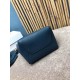 Celine Sangle Small Bucket Bag In Abyss Blue Grained Calfskin High