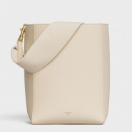 Celine Sangle Small Bucket Bag In Vanilla Grained Calfskin High