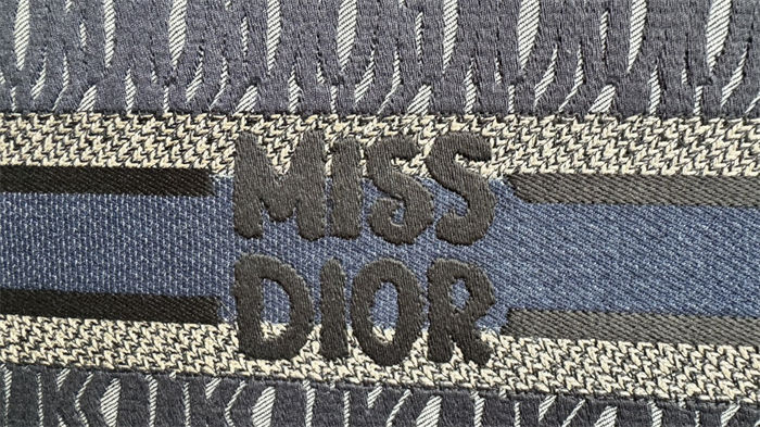 SMALL Dior BOOK TOTE Miss Dior Allover Embroidery Denim High