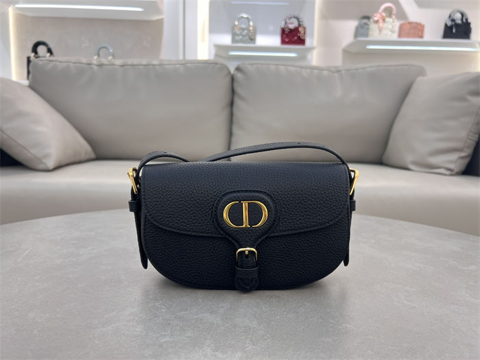 Dior BOBBY EAST-WEST BAG Grained Calfskin Black High