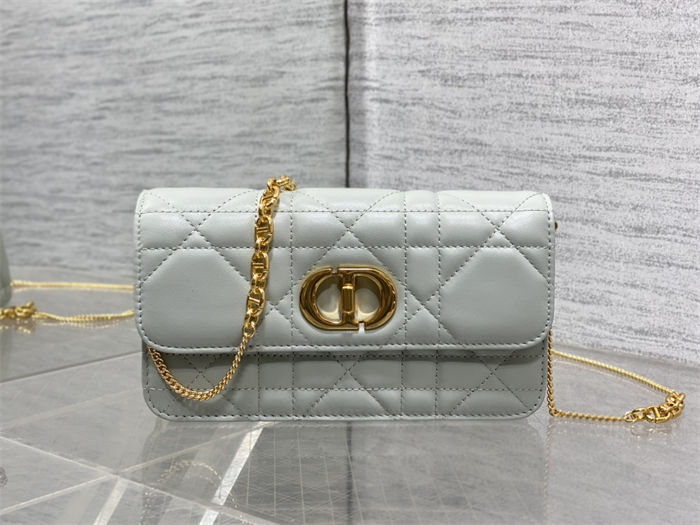 Dior MISS CARO POUCH WITH CHAIN Macrocannage Lambskin High