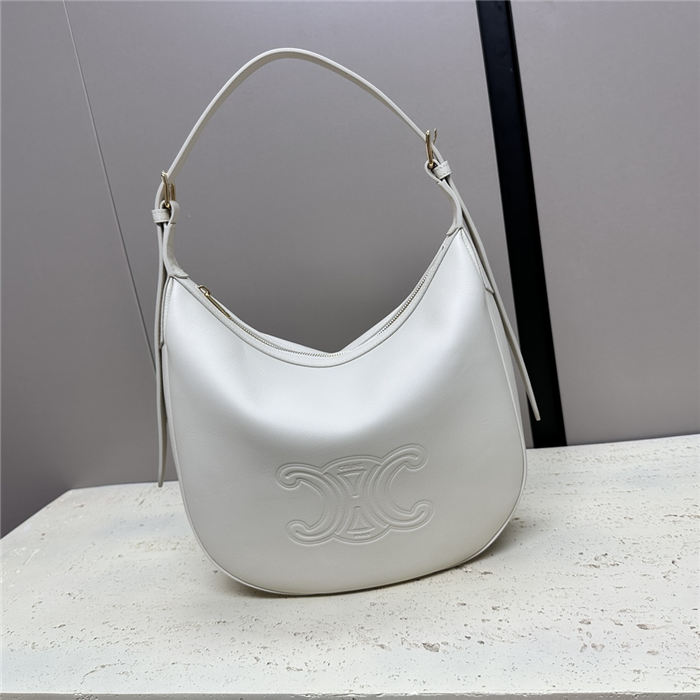 HELOISE CUIR TRIOMPHE BAG IN SUPPLE CALFSKIN White High