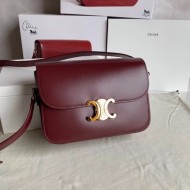 Celine Triomphe Medium Bag Calfskin Bordeaux High