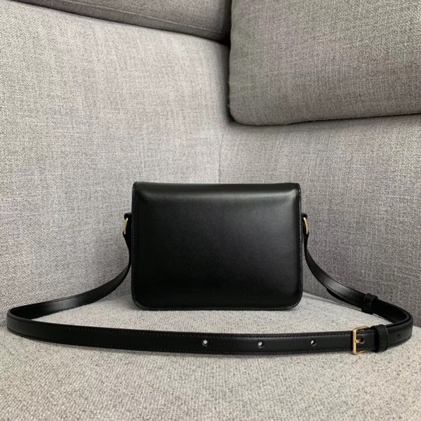 Celine Teen Triomphe Bag Shiny Calfskin Black High