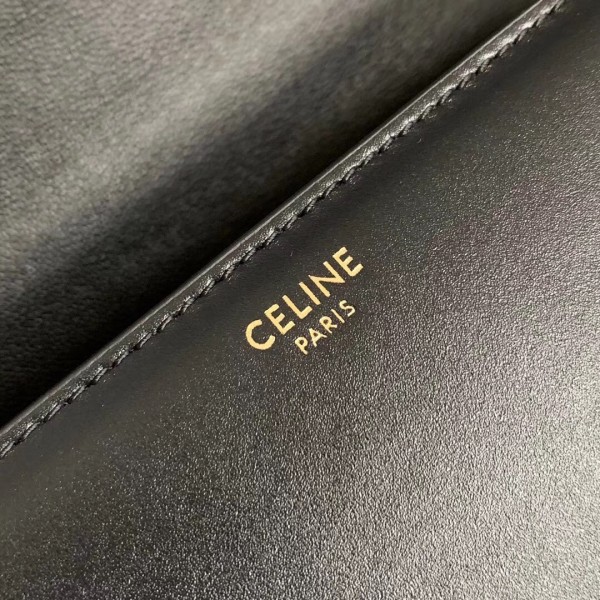 Celine Teen Triomphe Bag Shiny Calfskin Black High