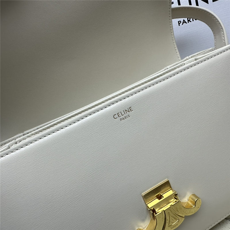 Celine Triomphe Medium Bag Calfskin Beige High