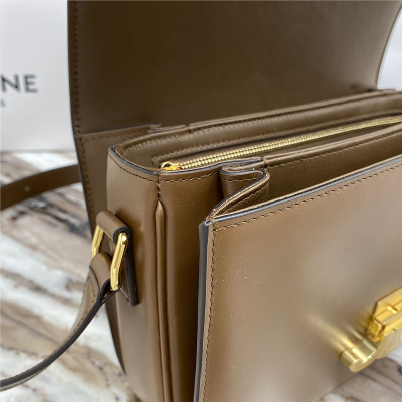 Celine Triomphe Medium Bag Calfskin Brown High