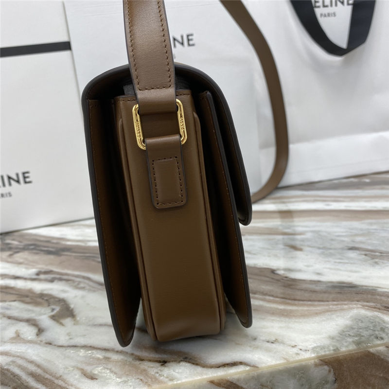 Celine Triomphe Medium Bag Calfskin Brown High