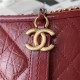 SMALL GABRIELLE HOBO BAG Aged Smooth Calfskin Burgundy High