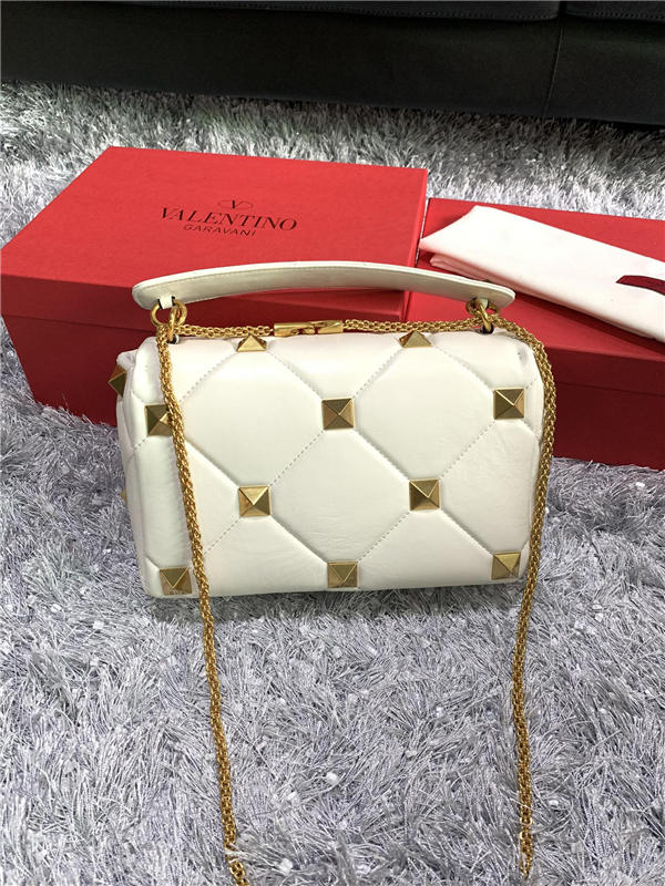 Valentino GARAVANI ROMAN STUD NAPPA CHAIN BAG White High