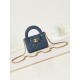 Chanel CLUTCH WITH CHAIN AP3435 Shiny Aged Calfskin & Gold-Tone Metal Grey Blue High