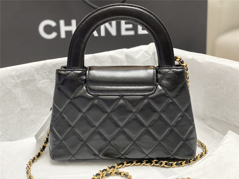 Chanel MINI SHOPPING BAG AS4416 Shiny Aged Calfskin & Gold-Tone Metal Black High